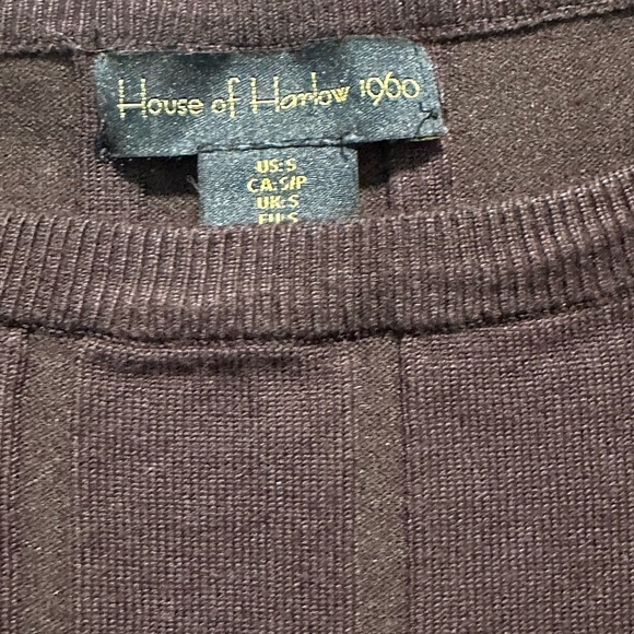 House of Harlow 1960 Chocolate brown oversized ribbed comfor shirt size Small - Picture 3 of 4